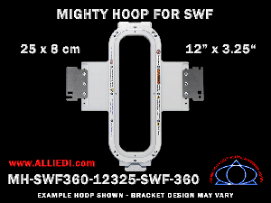 SWF 12 x 3.25 inch (30 x 8 cm) Vertical Rectangular Magnetic Mighty Hoop for 360 mm Sew Field / Arm Spacing
