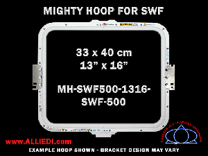 SWF 13 x 16 inch (33 x 40 cm) Rectangular Magnetic Mighty Hoop for 500 mm Sew Field / Arm Spacing