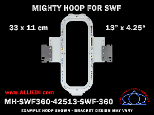 SWF 13 x 4.25 inch (33 x 11 cm) Vertical Rectangular Magnetic Mighty Hoop for 360 mm Sew Field / Arm Spacing