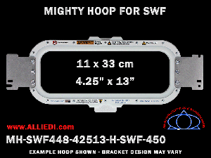 SWF 4.25 x 13 inch (11 x 33 cm) Horizontal Magnetic Mighty Hoop for 450 mm Sew Field / Arm Spacing