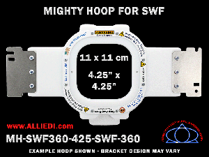 SWF 4.25 x 4.25 inch (11 x 11 cm) Square Magnetic Mighty Hoop for 360 mm Sew Field / Arm Spacing