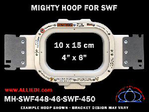 SWF 4 x 6 inch (10 x 15 cm) Rectangular Magnetic Mighty Hoop for 450 mm Sew Field / Arm Spacing