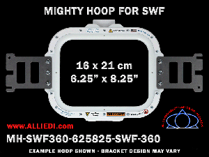 SWF 6.25 x 8.25 inch (16 x 21 cm) Rectangular Magnetic Mighty Hoop for 360 mm Sew Field / Arm Spacing