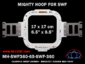 SWF 6.5 x 6.5 inch (17 x 17 cm) Square Magnetic Mighty Hoop for 360 mm Sew Field / Arm Spacing