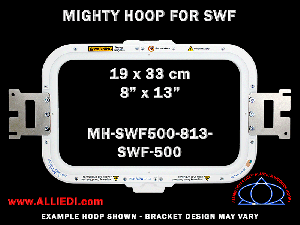 SWF 8 x 13 inch (19 x 33 cm) Rectangular Magnetic Mighty Hoop for 500 mm Sew Field / Arm Spacing
