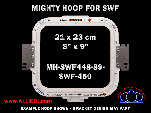 SWF 8 x 9 inch (21 x 23 cm) Rectangular Magnetic Mighty Hoop for 450 mm Sew Field / Arm Spacing