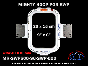 SWF 9 x 6 inch (23 x 15 cm) Vertical Rectangular Magnetic Mighty Hoop for 500 mm Sew Field / Arm Spacing