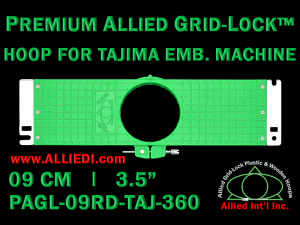 Tajima 9 cm (3.5 inch) Round Premium Allied Grid-Lock Embroidery Hoop for 360 mm Sew Field / Arm Spacing