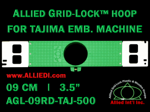 Tajima 9 cm (3.5 inch) Round Allied Grid-Lock Embroidery Hoop for 500 mm Sew Field / Arm Spacing