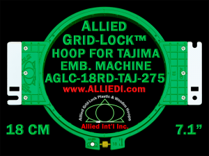 Tajima 18 cm (7.1 inch) Round Allied Grid-Lock Embroidery Hoop (New Design) for 275 mm Sew Field / Arm Spacing