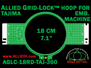 Tajima 18 cm (7.1 inch) Round Allied Grid-Lock Embroidery Hoop (New Design) for 360 mm Sew Field / Arm Spacing