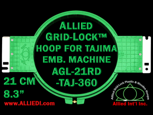 Tajima 21 cm (8.3 inch) Round Allied Grid-Lock Embroidery Hoop (New Design) for 360 mm Sew Field / Arm Spacing