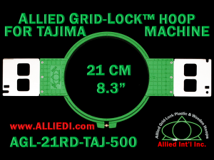 Tajima 21 cm (8.3 inch) Round Allied Grid-Lock Embroidery Hoop (New Design) for 500 mm Sew Field / Arm Spacing