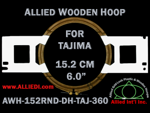 15.2 cm (6.0 inch) Round Allied Wooden Embroidery Hoop, Double Height - Tajima 360
