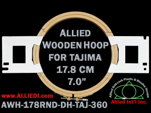 17.8 cm (7.0 inch) Round Allied Wooden Embroidery Hoop, Double Height - Tajima 360