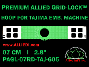 Tajima 7 cm (2.8 inch) Round Premium Allied Grid-Lock Embroidery Hoop for 605 mm Sew Field / Arm Spacing