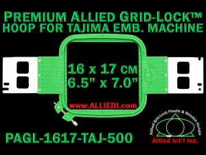 Tajima 16 x 17 cm (6.5 x 7 inch) Rectangular Premium Allied Grid-Lock Embroidery Hoop for 500 mm Sew Field / Arm Spacing