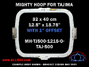 Tajima 12.5 x 15.75 inch (32 x 40 cm) with 1 inch Offset - Rectangular Magnetic Mighty Hoop for 500 mm Sew Field / Arm Spacing