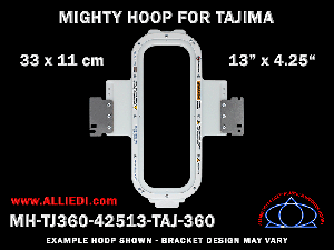 Tajima 13 x 4.25 inch (33 x 11 cm) Vertical Rectangular Magnetic Mighty Hoop for 360 mm Sew Field / Arm Spacing