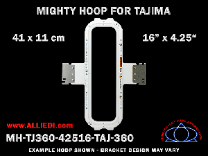 Tajima 16 x 4.25 inch (41 x 11 cm) Vertical Magnetic Mighty Hoop for 360 mm Sew Field / Arm Spacing