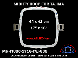 Tajima 17.25 x 16.6 inch (44 x 42 cm) Rectangular Magnetic Mighty Hoop for 605 mm Sew Field / Arm Spacing