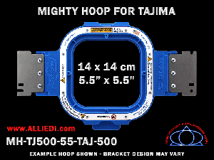 Tajima 5.5 x 5.5 inch (14 x 14 cm) Square Magnetic Mighty Hoop for 500 mm Sew Field / Arm Spacing