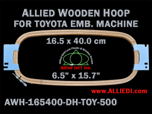 Toyota 16.5 x 40.0 cm (6.5 x 15.7 inch) Rectangular Allied Wooden Embroidery Hoop, Double Height - For 500 mm Sew Field / Arm Spacing