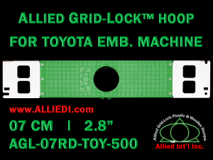 7 cm (2.8 inch) Round Allied Grid-Lock Plastic Embroidery Hoop - Toyota 500