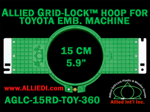15 cm (5.9 inch) Round Allied Grid-Lock (New Design) Plastic Embroidery Hoop - Toyota 360