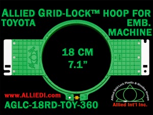 18 cm (7.1 inch) Round Allied Grid-Lock (New Design) Plastic Embroidery Hoop - Toyota 360