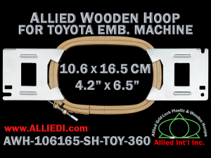 10.6 x 16.5 cm (4.2 x 6.5 inch) Rectangular Allied Wooden Embroidery Hoop, Single Height - Toyota 360