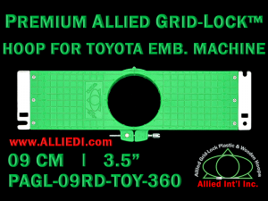 9 cm (3.5 inch) Round Premium Allied Grid-Lock Plastic Embroidery Hoop - Toyota 360