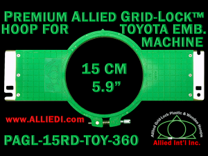 15 cm (5.9 inch) Round Premium Allied Grid-Lock Plastic Embroidery Hoop - Toyota 360