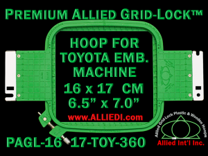 16 x 17 cm (6.5 x 7 inch) Rectangular Premium Allied Grid-Lock Plastic Embroidery Hoop - Toyota 360