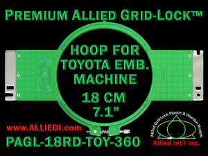 18 cm (7.1 inch) Round Premium Allied Grid-Lock Plastic Embroidery Hoop - Toyota 360