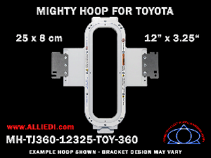 Toyota 12 x 3.25 inch (30 x 8 cm) Vertical Rectangular Magnetic Mighty Hoop for 360 mm Sew Field / Arm Spacing
