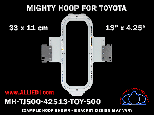 Toyota 13 x 4.25 inch (33 x 11 cm) Vertical Rectangular Magnetic Mighty Hoop for 500 mm Sew Field / Arm Spacing