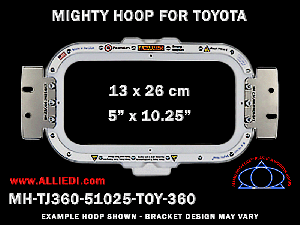 Toyota 5 x 10.25 inch (13 x 26 cm) Horizontal Rectangular Magnetic Mighty Hoop for 360 mm Sew Field / Arm Spacing