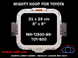 Toyota 8 x 9 inch (21 x 23 cm) Rectangular Magnetic Mighty Hoop for 500 mm Sew Field / Arm Spacing