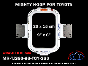 Toyota 9 x 6 inch (23 x 15 cm) Vertical Rectangular Magnetic Mighty Hoop for 360 mm Sew Field / Arm Spacing