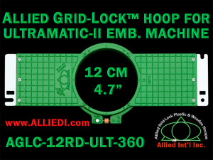12 cm (4.7 inch) Round Allied Grid-Lock (New Design) Plastic Embroidery Hoop - Ultramatic-II 360