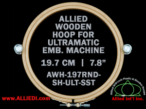 19.7 cm (7.8 inch) Round Allied Wooden Embroidery Hoop, Single Height- Ultramatic 236 mm Short Screw Type Flat Table