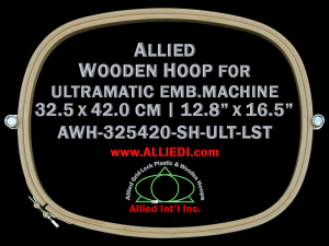 32.5 x 42.0 cm (12.8 x 16.5 inch) Oval Allied Wooden Embroidery Hoop, Single Height - Ultramatic 464 mm Long Screw Type Flat Table