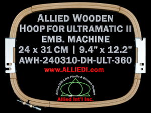 24.0 x 31.0 cm (9.4 x 12.2 inch) Rectangular Allied Wooden Embroidery Hoop, Double Height - Ultramatic-II 360