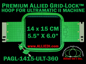 14 x 15 cm (5.5 x 6 inch) Rectangular Premium Allied Grid-Lock Plastic Embroidery Hoop - Ultramatic-II 360
