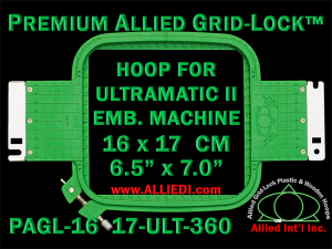16 x 17 cm (6.5 x 7 inch) Rectangular Premium Allied Grid-Lock Plastic Embroidery Hoop - Ultramatic-II 360