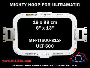 Ultramatic-II 8 x 13 inch (19 x 33 cm) Rectangular Magnetic Mighty Hoop for 500 mm Sew Field / Arm Spacing