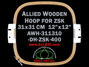 31.1 x 31.0 cm (12.2 x 12.2 inch) Rectangular Allied Wooden Embroidery Hoop, Double Height - ZSK 400
