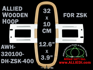 32.0 x 10.0 cm (12.6 x 3.9 inch) Rectangular Allied Wooden Embroidery Hoop, Double Height - ZSK 400