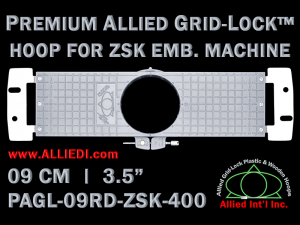 9 cm (3.5 inch) Round Premium Allied Grid-Lock Plastic Embroidery Hoop - ZSK 400